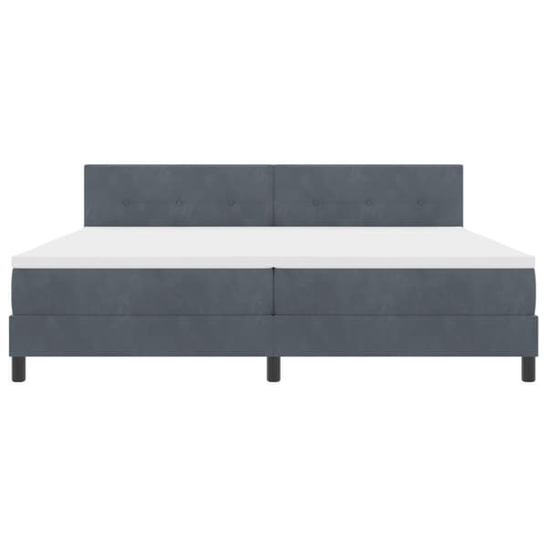 Bäddfjäder med madrass Mörkgrå 200 x 200 cm Sammet