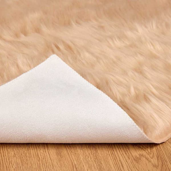 Fuskfäll matta TAFALLA Beige 80 x 200 cm Polyester