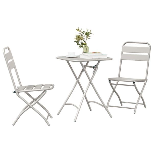 Bistroset 3 pcs Beige Stål