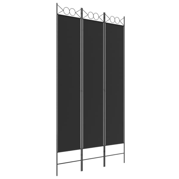 Rumsavdelare 3 paneler 120x220 cm svart tyg