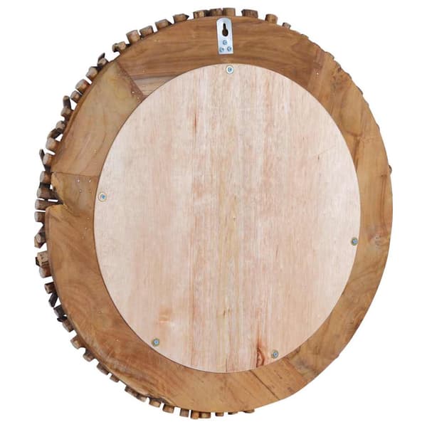 Väggspegel rund 60 cm teak