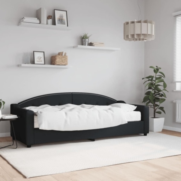 Dagbädd med madrass svart 80x200 cm tyg