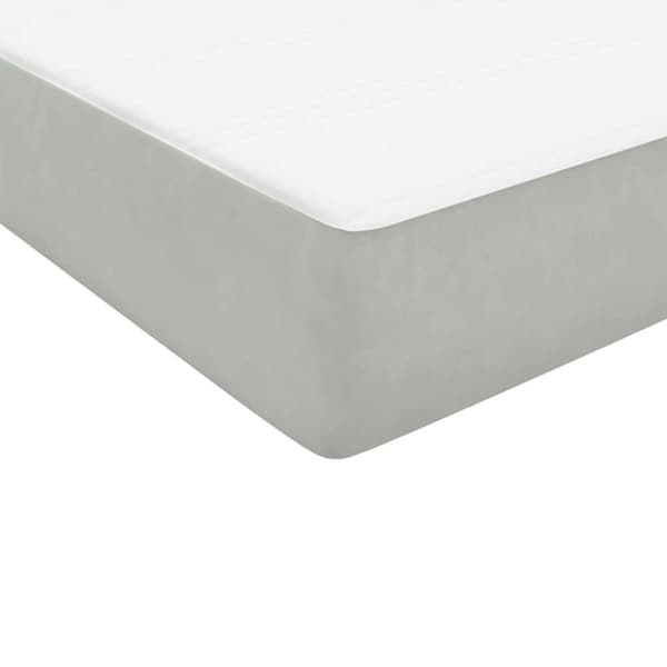 Ramsäng med madrass ljusgrå 80x210 cm sammet