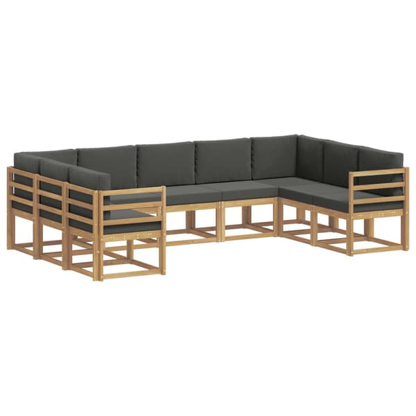 Utomhussoffset med kudde 9 pcs Vit och antracit