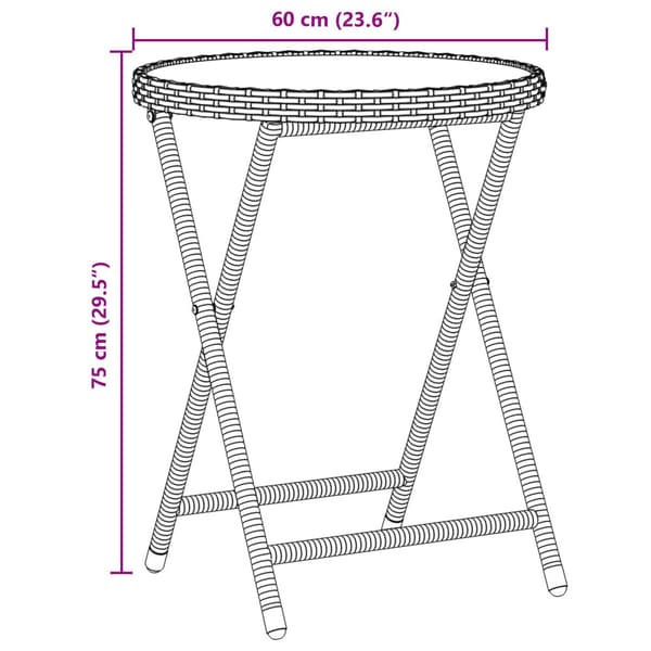 Trädgårds Bistro Set 3 pcs Brun konstrotting