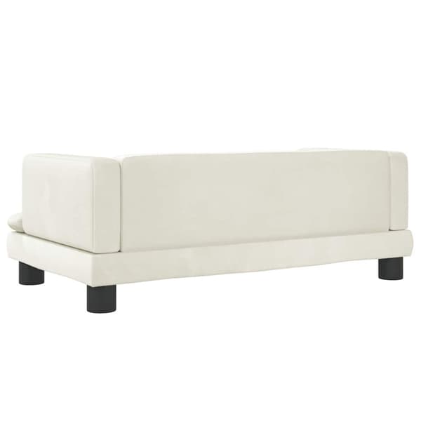Barnsoffa gräddvit 80x45x30 cm sammet