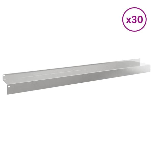 Kant för gräsmatta 30 pcs 100 x 10 x 8 cm Stål Silver