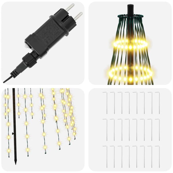 LED Julgran 285 cm 744 LED-lampor Varmvit Järn Svart