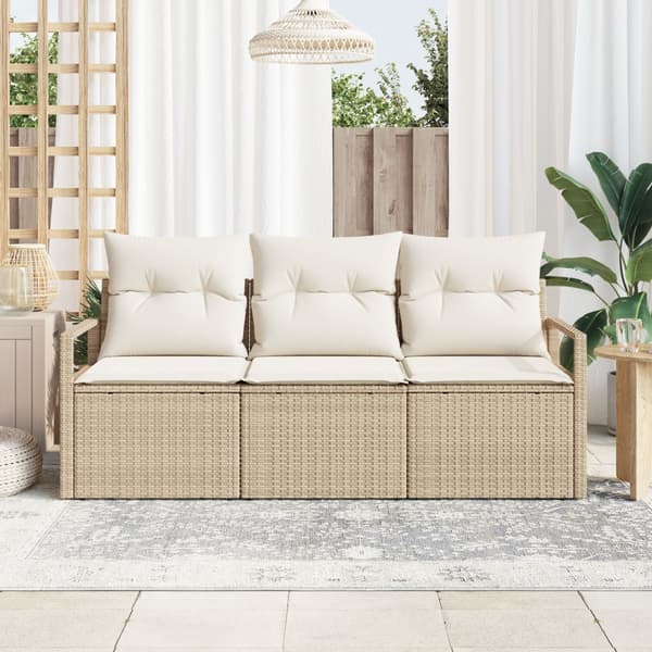 Trädgårdsoffset 3 st Beige och vit konstrotting