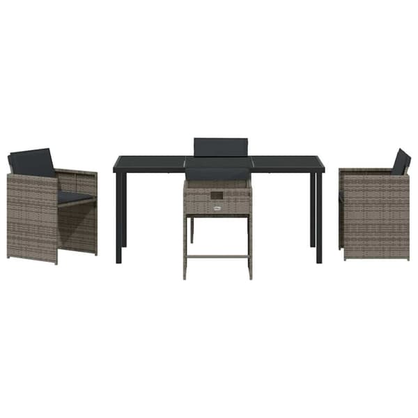 Trädgårdsmöbelset 5 pcs Grå konstrotting