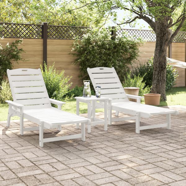 Solstol Reclining 3 pcs Vit polyeten