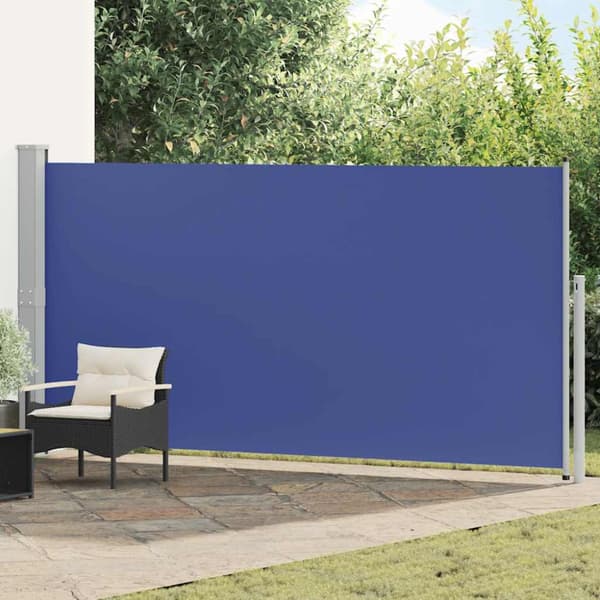 Infällbar sidomarkis 160 x 500 cm blå