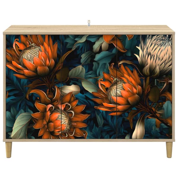 Sideboard LOCHEM Sonoma-ek 102 x 33 x 75 cm Konstruerat trä