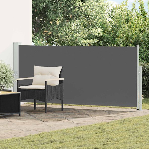 Utfällbar sidomarkis Antracit 300 x 140 cm Polyester