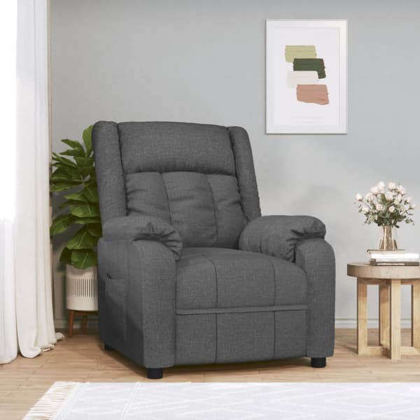 Reclinerfåtölj mörkgrå tyg