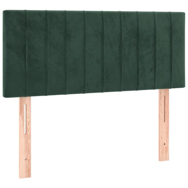 Ramsäng med madrass mörkgrön 90x200 cm sammet