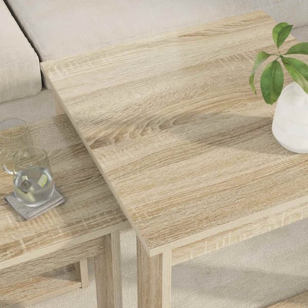Kaffebordsset 2 pcs Sonoma-ek Konstruerat trä