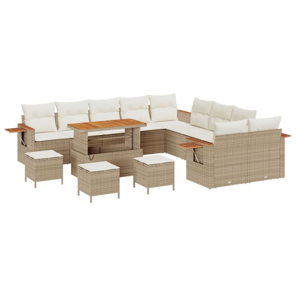 Trädgårdsoffset 18 pcs Beige och gräddfärgad konstrotting