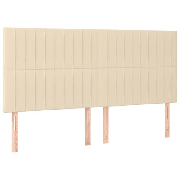 Sänggavel LED gräddvit 180x5x118/128 cm tyg