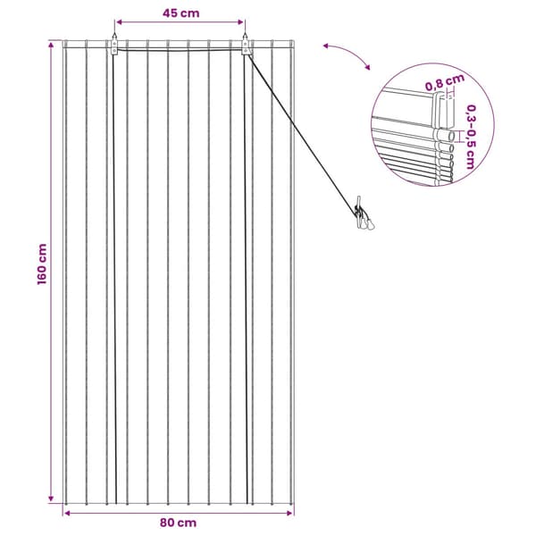 Rullgardin Brun 80 x 160 cm Vass