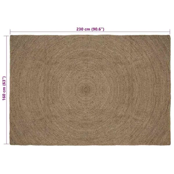 Områdesmattor Rektangulär Grå 160 x 230 cm Jute