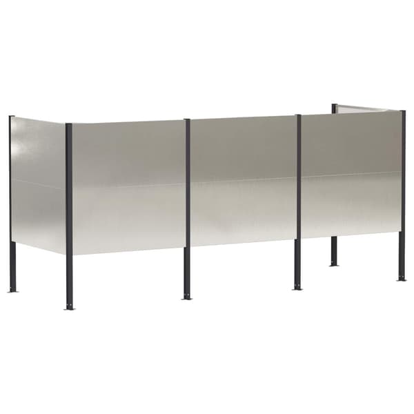 Soptunneskärm 249 x 85 x 113 cm Rostfritt stål Silver