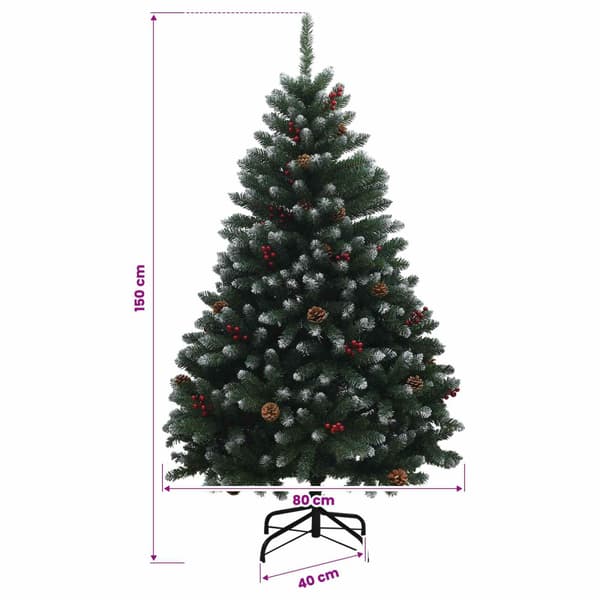 Plast Hingad Julgran 150 cm PVC Grön och Vit