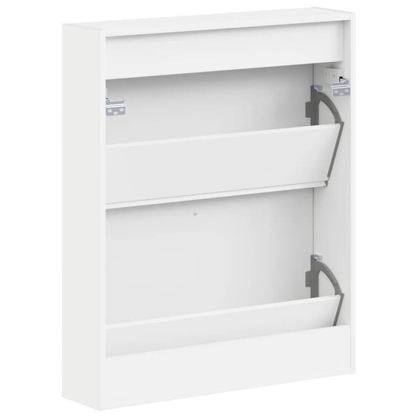 Väggmonterad skoskåp ARNHEM 71 x 17 x 86 cm Konstruerat trä Vit
