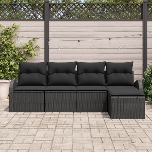Trädgårdsoffset 5 pcs Svart konstrotting