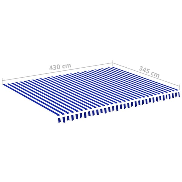 Markisväv blå och vit 4,5x3,5 m