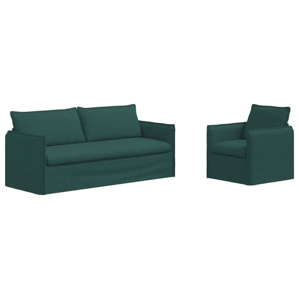 Soffset 2 pcs Mörkgrön 196 x 82 x 85 cm Tyg