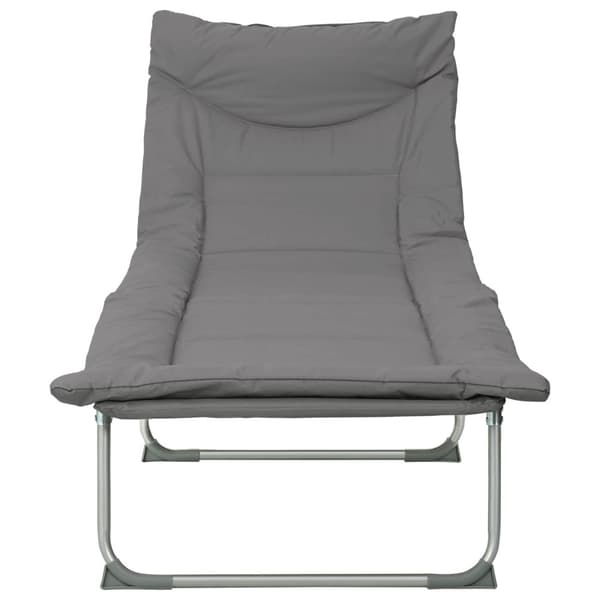 Hopfällbar solstol med kudde 2 pcs Antracit