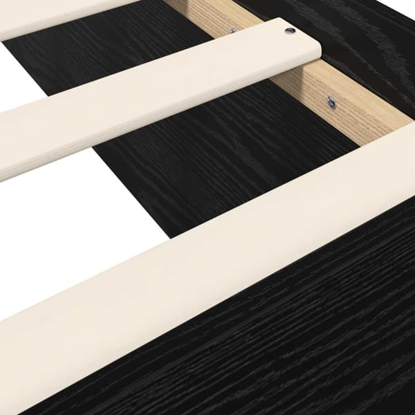 Golvsängsram Svart ek 80 x 200 cm Konstruerat trä