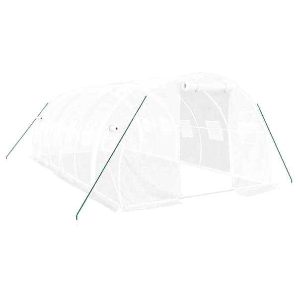 Växthus med stålram vit 18 m² 6x3x2 m