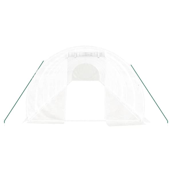 Växthus med stålram vit 48 m² 16x3x2 m