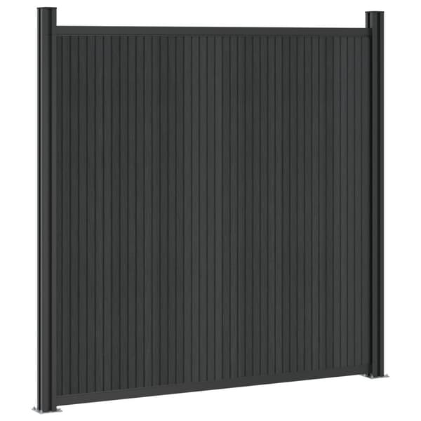 Stängselpanel WPC och aluminium Svart