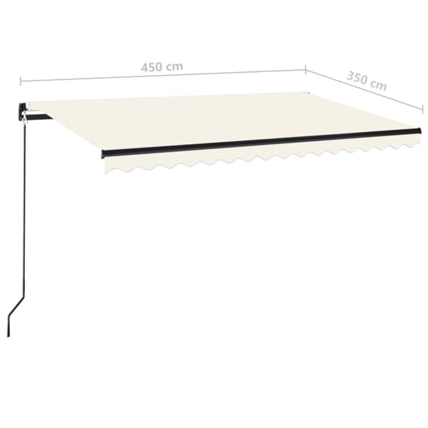 Markis manuellt infällbar 450x350 cm gräddvit