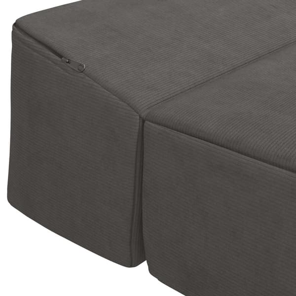 Fällbar Soffbed Mörkgrå 200 x 70 x 15 cm Kordread tyg