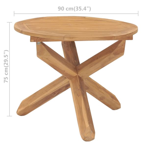 Trädgårdsbord Ø90x75 cm massiv teak