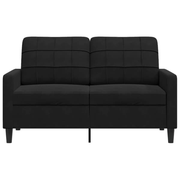 2-sitssoffa ljusgrå Svart 120 cm sammet