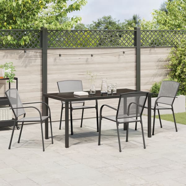 Trädgårdsmöbelset 5 pcs Antracit Pulverlackerat stål