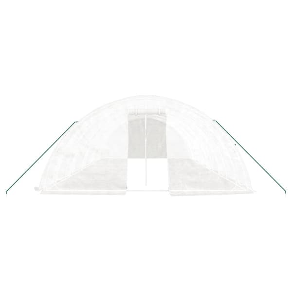 Växthus med stålram vit 50 m² 10x5x2,3 m