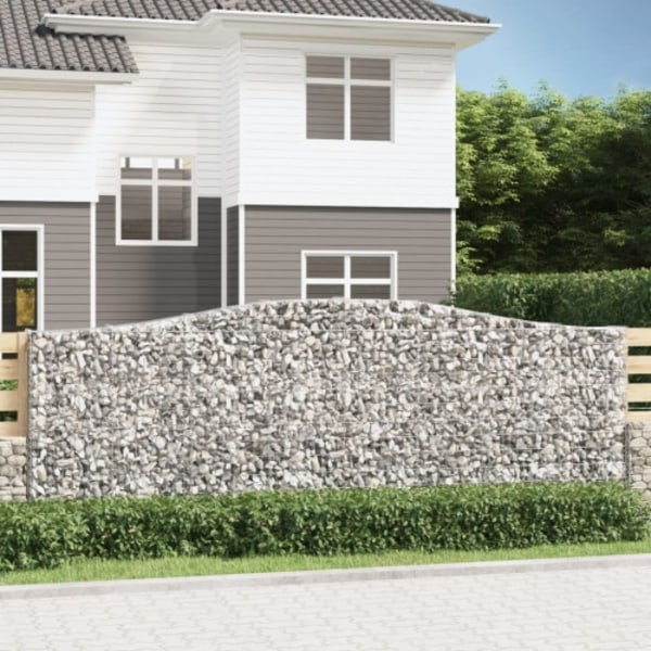 Gabioner bågformade 4 st 400x30x140/160 cm galvaniserat järn