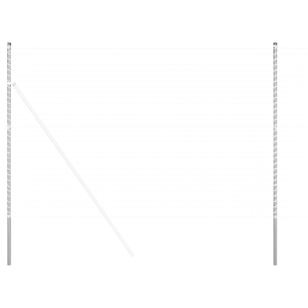 Stängselstolpe 2 pcs Silver Pulverlackerad stål