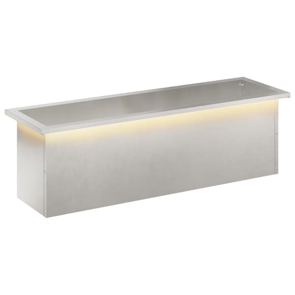 Odlingslåda med LED Silver 30 x 100 x 30 cm Rostfritt stål