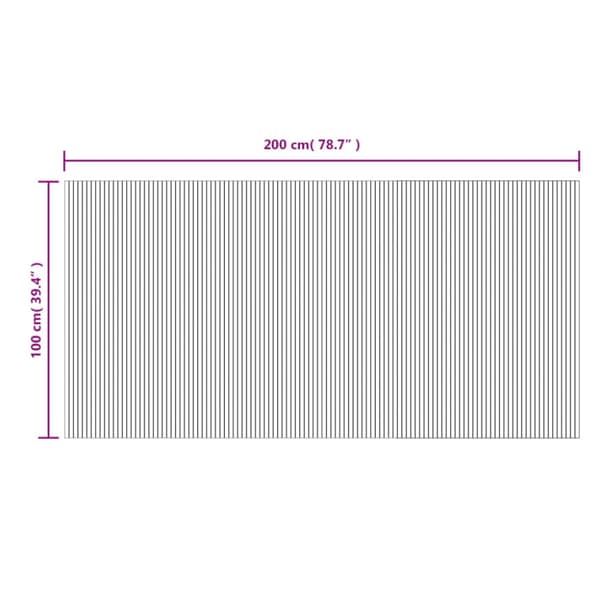 Matta rektangulär mörkbrun 100x200 cm bambu