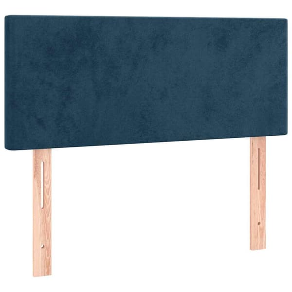 Ramsäng med madrass mörkblå 90x190 cm sammet