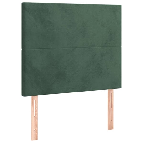 Sänggavel mörkgrön 100x5x118/128 cm sammet