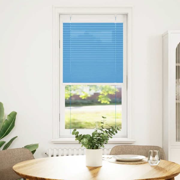 Plisserad persienn blå 55x100cm tyg bredd 54,4cm polyester