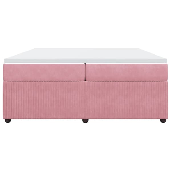 Ramsäng med madrass rosa 200x200 cm sammet